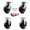 Service Caster 8 Inch Phenolic Caster Brakes/Swivel Locks and 2 Rigid, 2PK SCC-35S820-PHB-SLB-BSL-2-R-2 - alternate 2